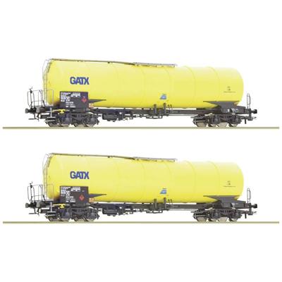 Roco 76025 H0 2-delige set ketelwagens van de GATX Gele lak