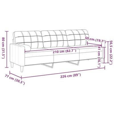 3-zitsbank met sierkussens 210 cm fluweel bruin - thumbnail
