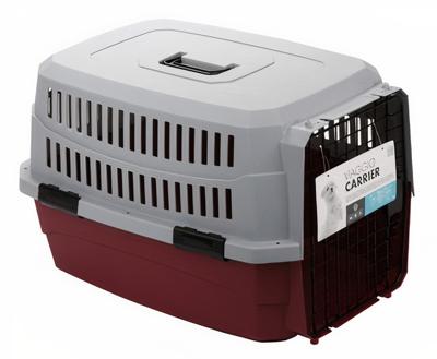 M-PETS Draagtas Viaggio Carrier M - 68x47,6x45cm - Bordeaux en grijs - Voor hond