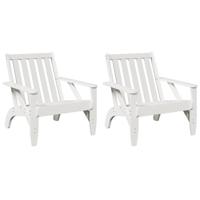 Tuinstoelen Adirondack 2 st 75x77x77 cm massief grenenhout wit - thumbnail