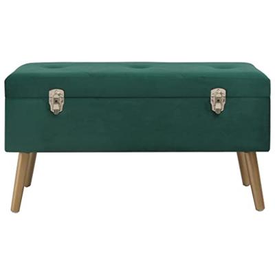 Bankje met opbergvak 80 cm fluweel groen Bankje met opbergvak 80 cm fluweel groen