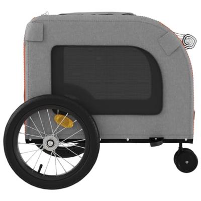 VidaXL Hondenfietstrailer oxford stof en ijzer oranje en grijs