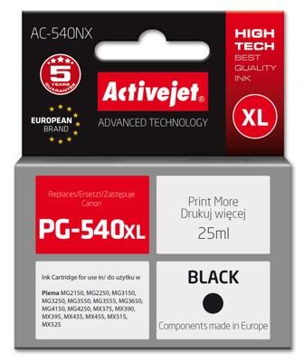 Activejet AC-540NX inkt voor Canon printer (vervanger voor Canon PG-540XL) Supreme, 25 ml, zwart