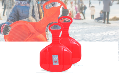 Glijmatje Rood - Voor veel glijplezier in de sneeuw - Slee - 1+1 Gratis