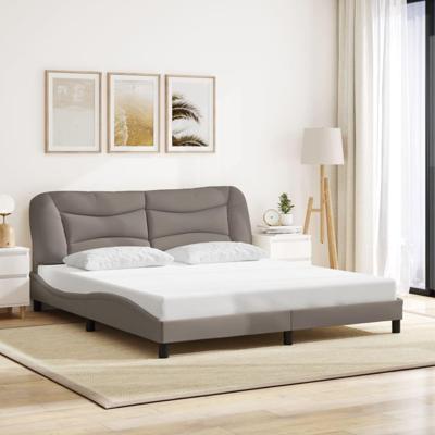 Bedframe zonder matras stof taupe 180x200 cm