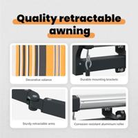 VidaXL Inklapbaar zonnescherm multikleur 400 × 300 cm - thumbnail