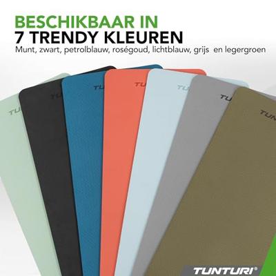 Tunturi Yogamat 8mm | Pilates mat | Fitnessmat | 183 x 61 x 0,8 cm | Incl Draagtas | Anti Slip en Eco | Licht Blauw