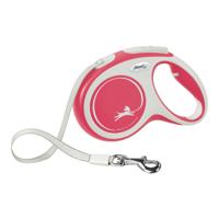 Flexi New Comfort Tape Grijs & Rood Extra Kleine 3m Intrekbare Hondenriem/Leiding voor honden tot 12kgs/26lbs - thumbnail