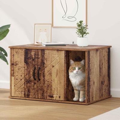 Kattenhuis Oudhout 85 x 55 x 50 cm Bewerkt hout