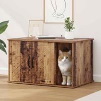 Kattenhuis Oudhout 85 x 55 x 50 cm Bewerkt hout - thumbnail