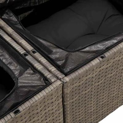 Tuinbankenset met opslag 5 pcs Grijs poly rattan