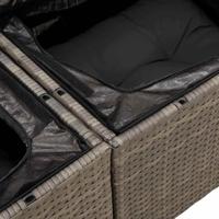Tuinbankenset met opslag 9 pcs Grijs poly rattan - thumbnail