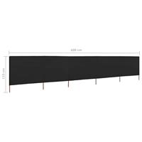 VidaXL Windscherm 5-panelen 600x80 cm stof zwart - thumbnail