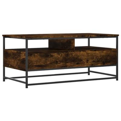 Salontafel 100x51x45 cm bewerkt hout gerookt eikenkleurig
