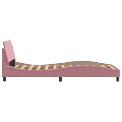 Bedframe met hoofdeinde zonder matras 100x200 cm fluweel roze Bedframe met hoofdeinde zonder matras 100x200 cm fluweel roze