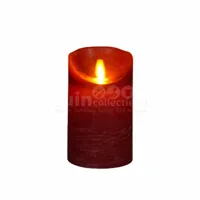 Kaars wax rustiek bewegende vlam 7,5x15 cm bordeaux b.o. Anna's Collection - Annas collection - thumbnail