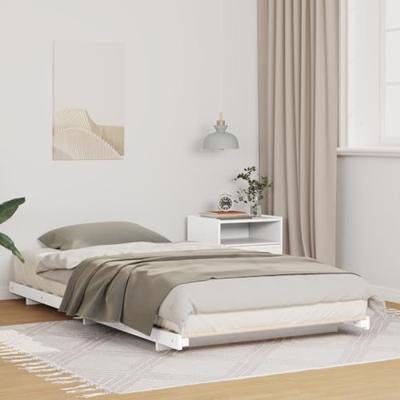 Bedframe Wit 90 x 200 cm Massief grenenhout