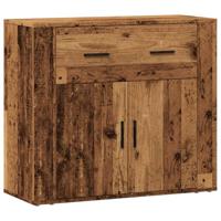 Dressoir 80x33x70 cm bewerkt hout oud houtkleurig - thumbnail