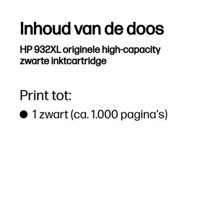HP inktcartridge 932XL, 1.000 pagina&apos;s, OEM CN053AE, zwart