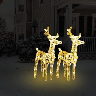 VidaXL Kerstrendieren 2 st 80 led's acryl warmwit