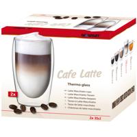 Scanpart dubbelwandige koffieglazen 350 ml 2 stuks Koffie accessoire Transparant - thumbnail