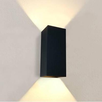 Artdelight Wandlamp Dante XL 2 lichts 24 x 10 cm zwart