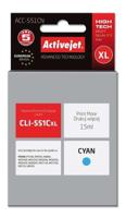 Activejet ACC-551CN inkt (Canon CLI-551C vervanging; Supreme; 15 ml; blauw) - thumbnail