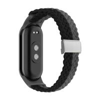 By Qubix - Braided nylon bandje - Zwart met grijs - Compatible met Xiaomi Smart Band 8 & 9 - Compatible Xiaomi bandje - thumbnail