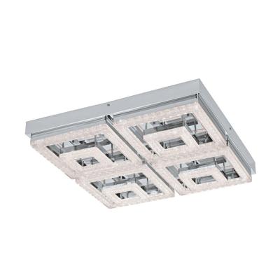 Eglo Led plafondlampFradelo 48w - 3000K - 52cm chroom met kristal - 95661