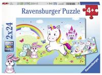 Ravensburger sprookjesachtige eenhoorn puzzel, 2x24st. - thumbnail