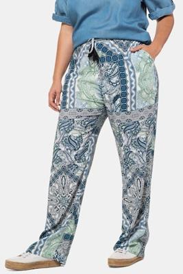 Ulla Popken Broek Rose, wijde pijpen, elastische band - Grote Maten Ulla Popken Broek Rose, wijde pijpen, elastische band - Grote Maten