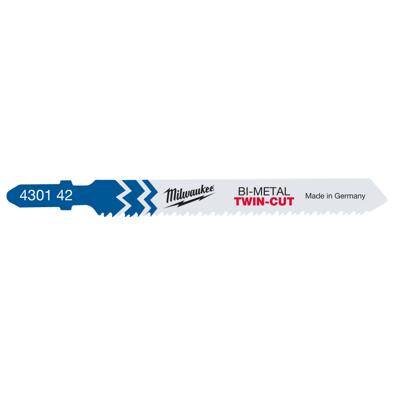 Milwaukee Universele decoupeerzaagbladen Bi 91 x 2,5 / 1,8 mm x 123 T F - VE=5 - 4932430142