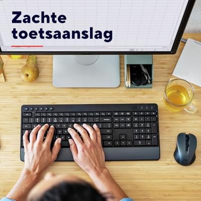 Trust Trezo draadloze deskset, uit gerecycleerd kunststof, qwerty - thumbnail