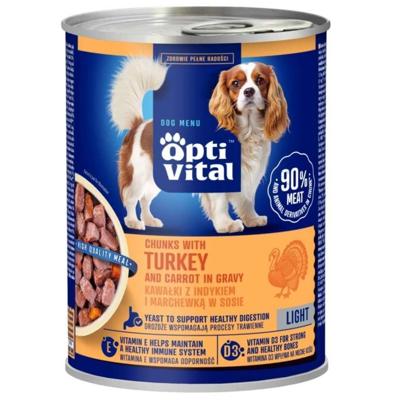 OPTIVITAL Chunks with turkey and carrots in gravy - natvoer voor honden - 415g