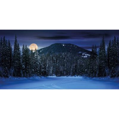 Achtergrond doek berglandschap nacht 150x75 cm My Village - My village