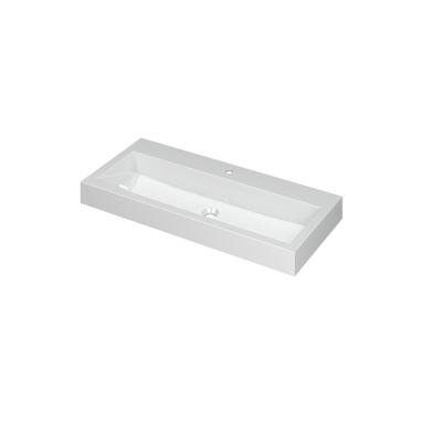 INK Momento Wastafel Polystone met 1 Kraangat - 1000x450x90 mm - Glans Wit
