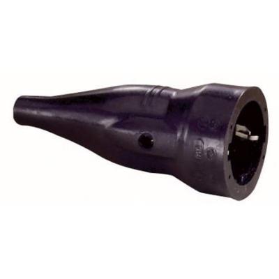 Stekker zwart contra + RA 16 amp.