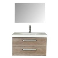 Badkamermeubelset Sanicare Q9 2 Laden 80cm Schots-Eiken (spiegel optioneel) - thumbnail