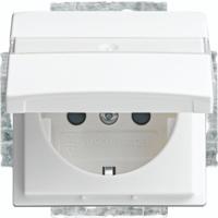 Busch-Jaeger 20 EUKB-914 Wandcontactdoos met randaarde en klapdeksel Inzetstuk Busch-balance SI Alpine-wit 1 stuk(s) - thumbnail