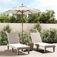 VidaXL Parasol met houten paal 196x231 cm zandkleurig - thumbnail