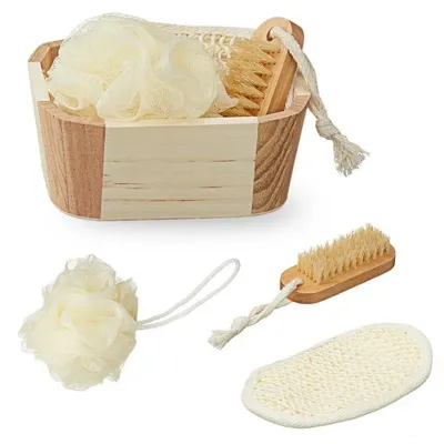 Premium Badset Hout - 4 Delig Premium Badset Hout - 4 Delig