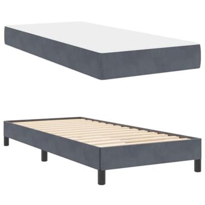 Boxspringbed met matras Donkergrijs 90 x 210 cm Stof