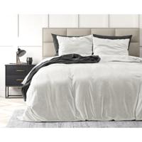 Sleeptime Velvet Uni Dekbedovertrek Wit 240 x 220 cm - thumbnail