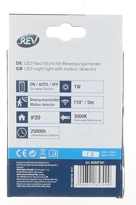 REV JR0501A 00337161 Nachtlamp met bewegingsmelder LED Warmwit Wit