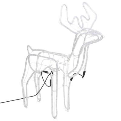 VidaXL Kerstfiguur rendier met bewegende kop 2 st warmwit