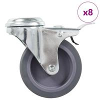 VidaXL 8 st zwenkwielen met boutgaten 75 mm - thumbnail