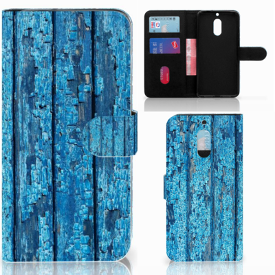 Nokia 6 Book Style Case Wood Blue