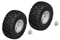 Team Corally - Tire and Rim Set - Truck - Chrome Rims - 1 Pair - thumbnail