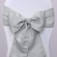 Stoel Decoratie Strik Zilver (275cm) - thumbnail