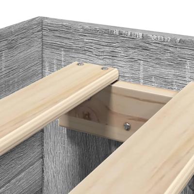 Bedframe bewerkt hout grijs sonoma eikenkleurig 90x200 cm Bedframe bewerkt hout grijs sonoma eikenkleurig 90x200 cm